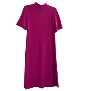 Zara Soft Fuscia Pink Mock Neck Dress Size Small